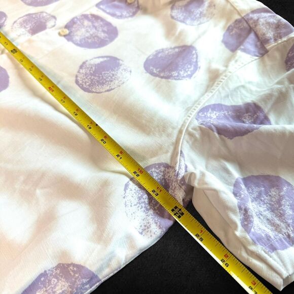 Ted Baker London Purple Dotted White Collared Button-up Shirt Short Sleeves Size - Picture 4 of 4